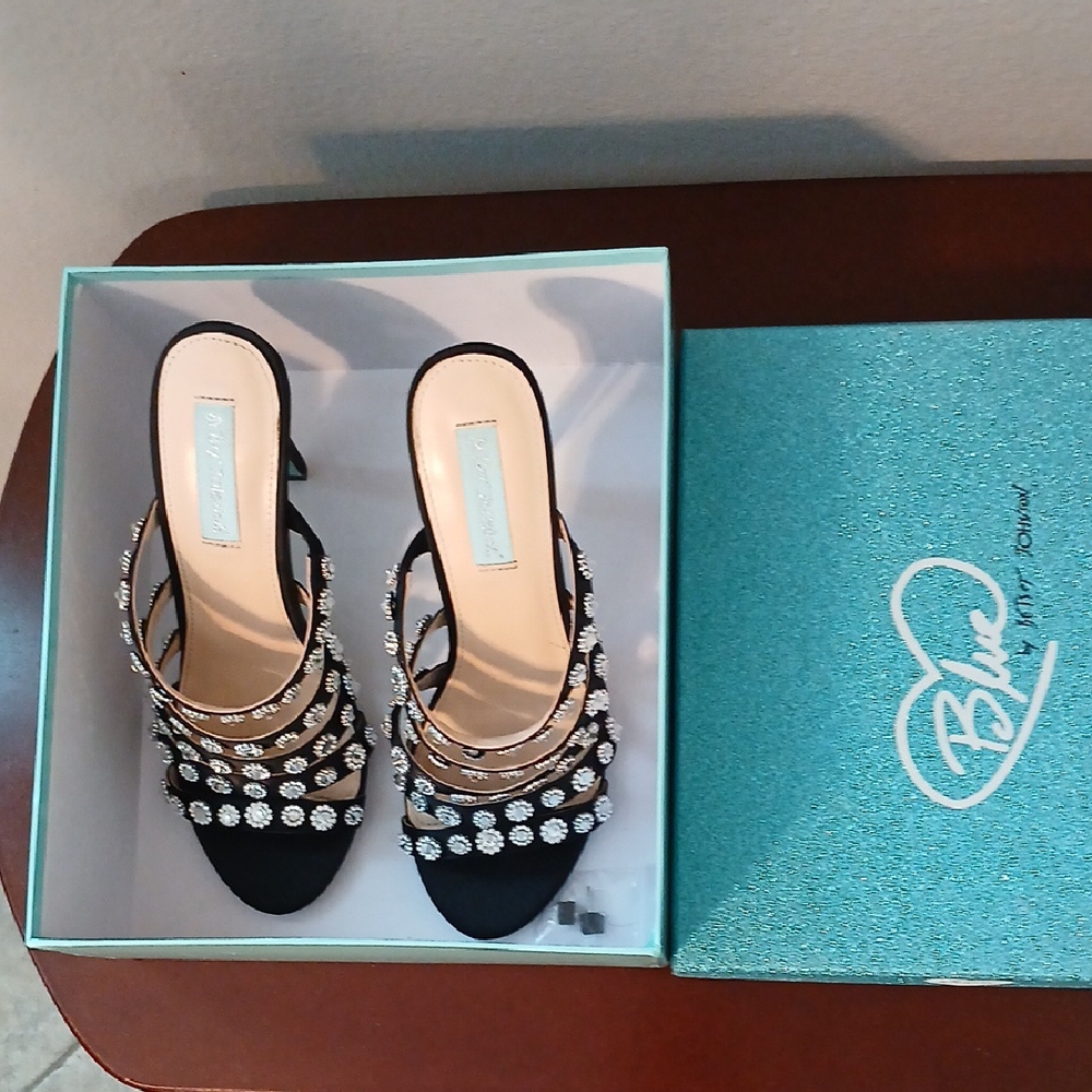 Betsey Johnson Black Rhinestone Women's Heels